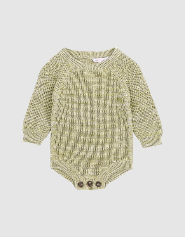Bébé by Minihaha High Flyer Knitted Bodysuit Moss Green