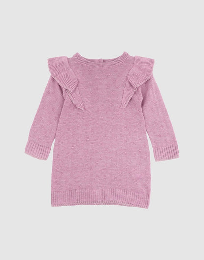 Bébé by Minihaha Pointelle Knitted Dress Dark Lilac
