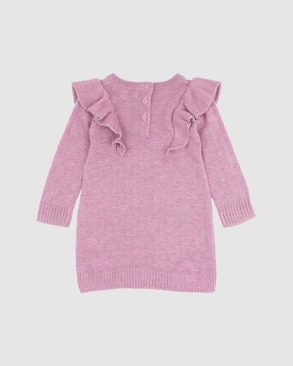 Bébé by Minihaha Pointelle Knitted Dress Dark Lilac