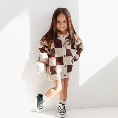 Blossom & Pear Checkered Knit Cardigan