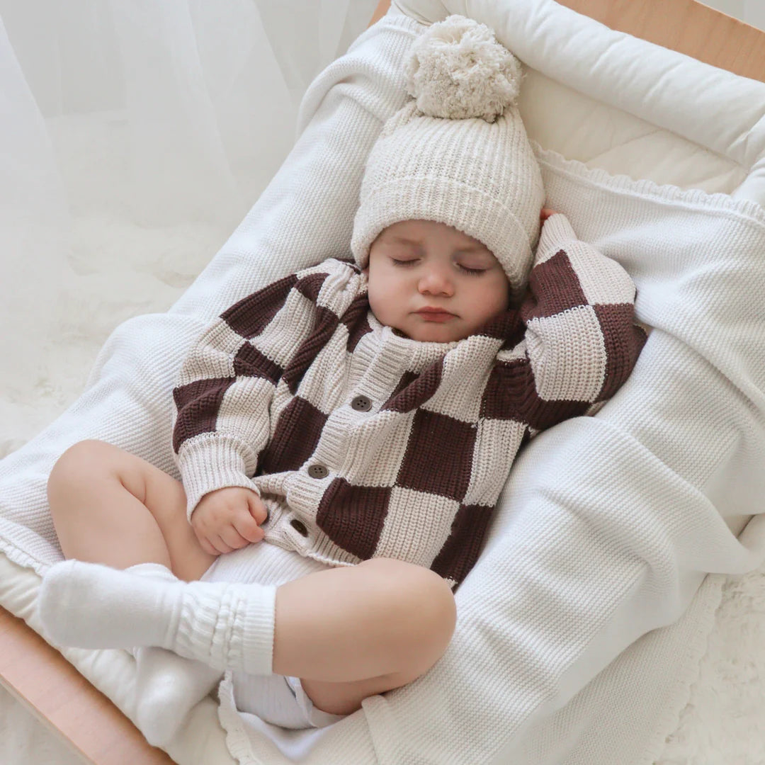 Blossom & Pear Checkered Knit Cardigan