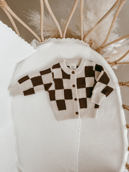 Blossom & Pear Checkered Knit Cardigan