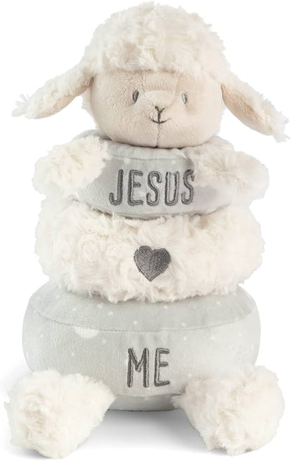 Demdaco Baby Jesus Loves Me Lamb Stackable Plush