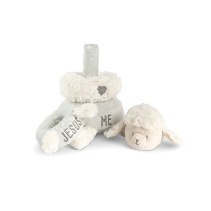 Demdaco Baby Jesus Loves Me Lamb Stackable Plush