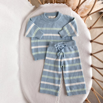 Blossom & Pear Mint Sherbet Knit 2 Piece Set Long Sleeve