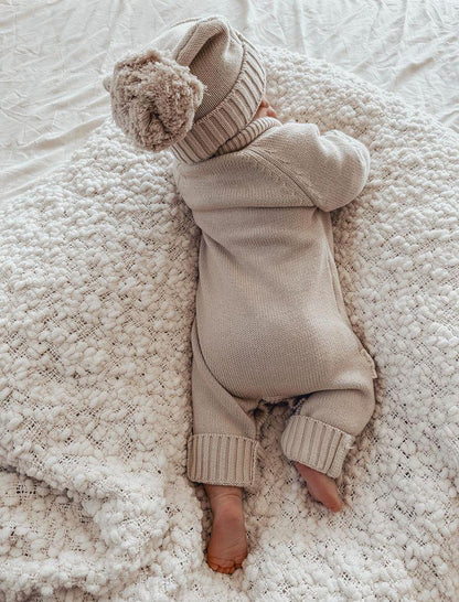 3 Little Crowns Knitted Romper Mushroom