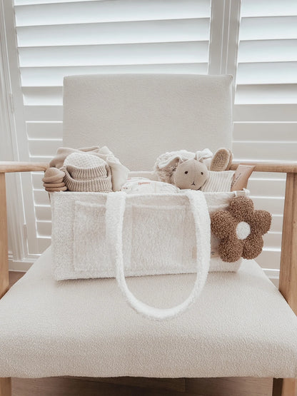 Petite + Co Nappy Caddy Organiser All Teddy Snow