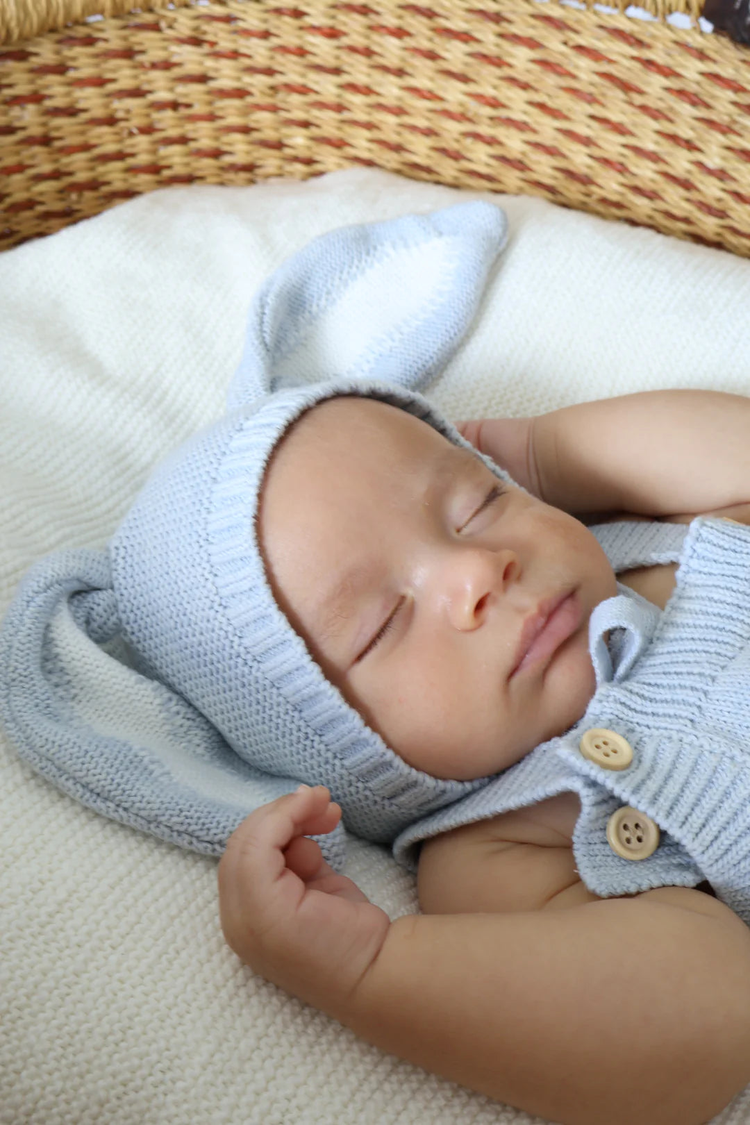 Blossom & Pear Flopsy Bunny Bonnet Powder Blue PREORDER