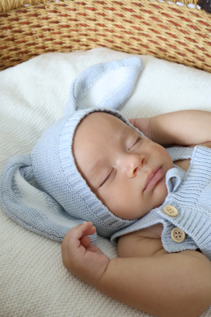 Blossom & Pear Flopsy Bunny Bonnet Powder Blue PREORDER