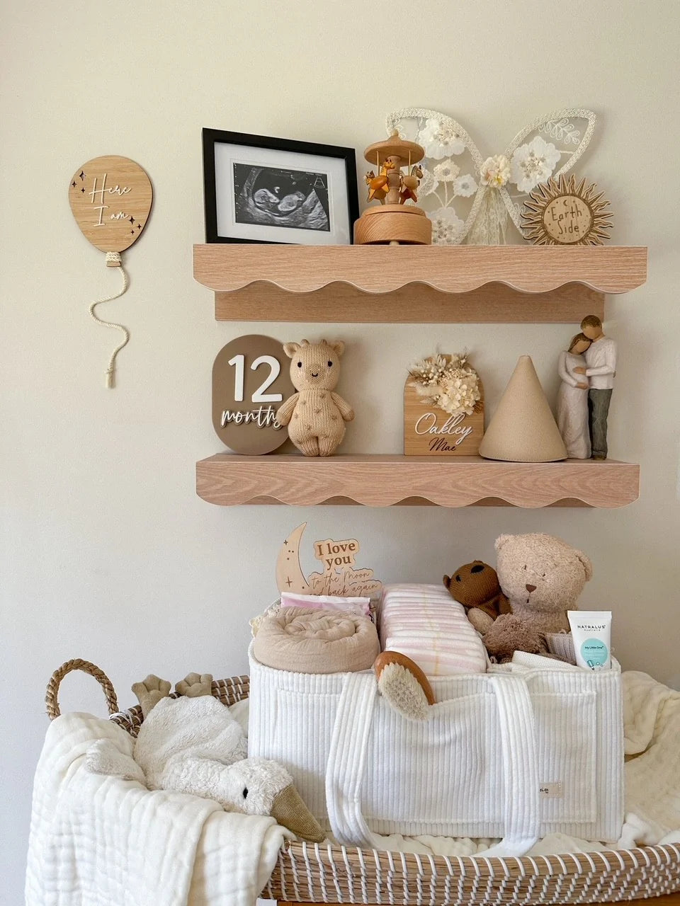 Petite + Co Nappy Caddy Organiser Cord White