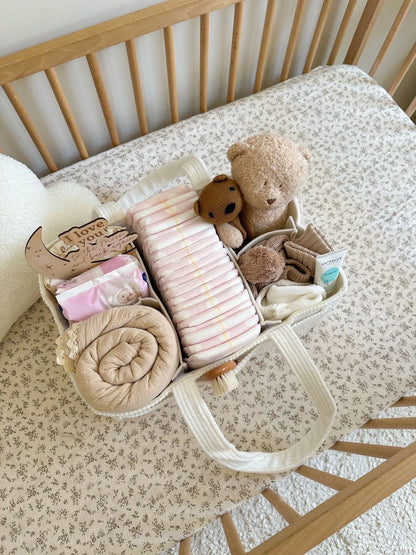 Petite + Co Nappy Caddy Organiser Cord White