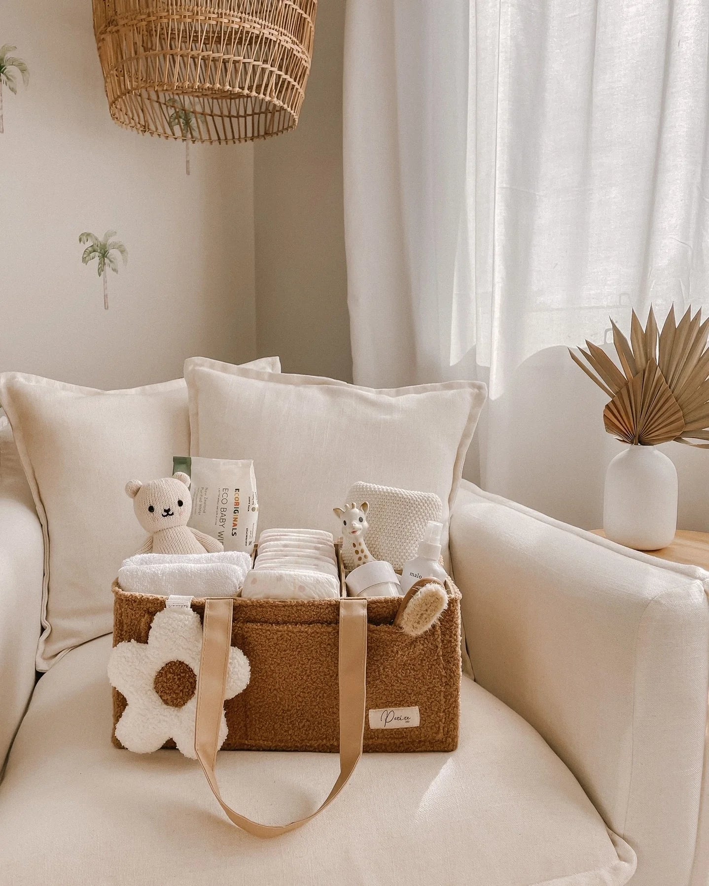 Petite + Co Nappy Caddy Organiser Teddy Brown