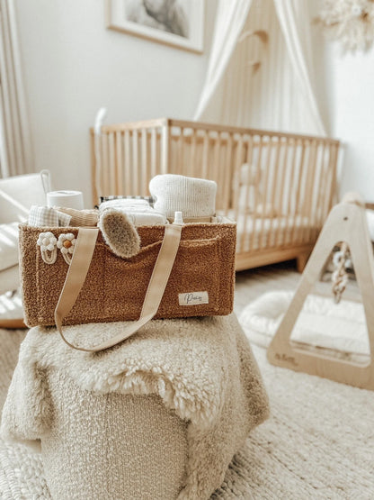 Petite + Co Nappy Caddy Organiser Teddy Brown
