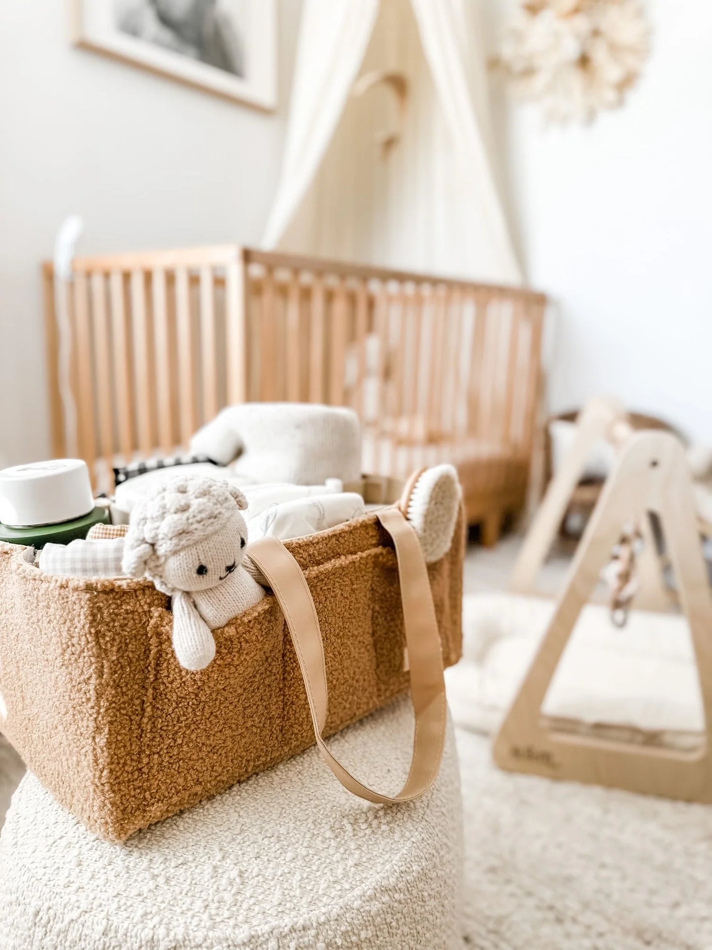 Petite + Co Nappy Caddy Organiser Teddy Brown
