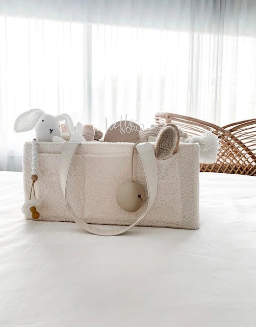 Petite + Co Nappy Caddy Organiser Teddy Bone Handles