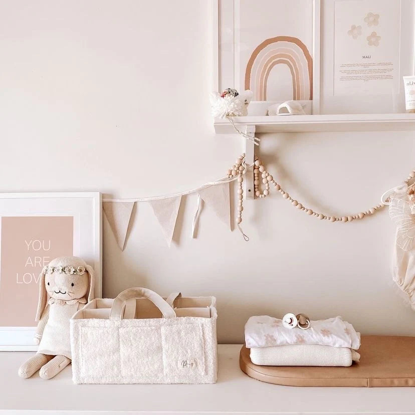 Petite + Co Nappy Caddy Organiser Teddy Bone Handles