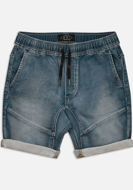 Indie Kids Arched Drifter Shorts Light Denim