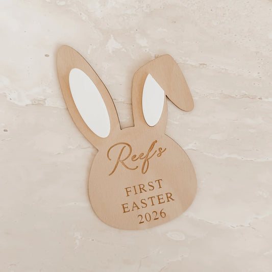 Blossom & Pear 'First Easter 2026' Bunny Ear Plaque PREORDER