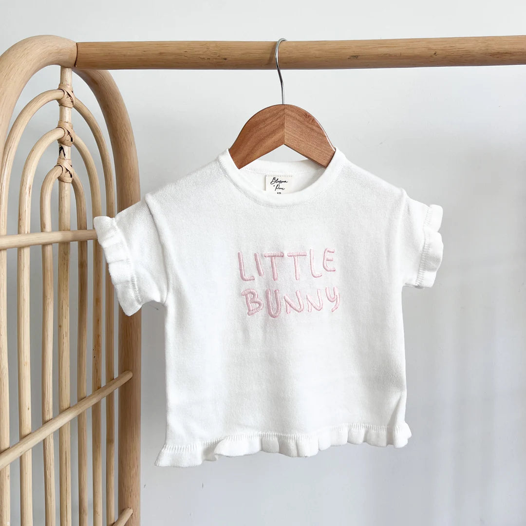 Blossom & Pear 'Little Bunny' Oversized Tee Pink Frill