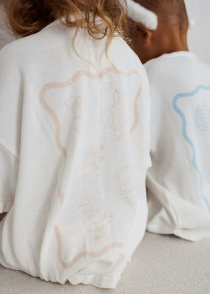 Blossom & Pear 'Little Bunny' Oversized Tee Pink Frill