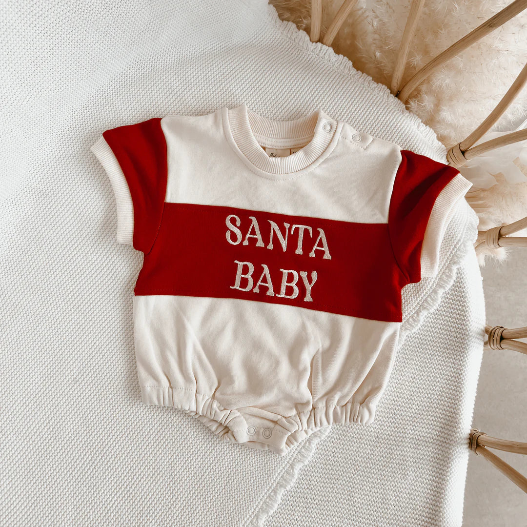 Blossom & Pear 'Santa Baby' Short Sleeve Bubble Romper