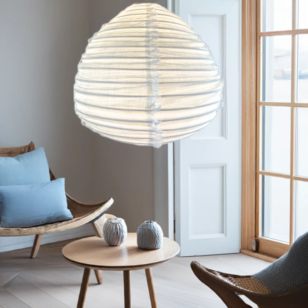 Little Nordic Sol Linen Light Shade Paere Fringed Snow White
