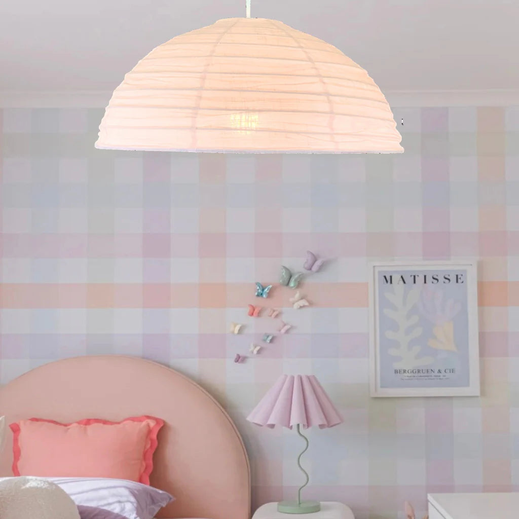 Little Nordic Sol Linen Light Shade Lumi Dome Blush Pink