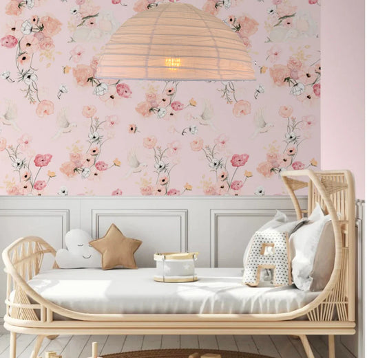 Little Nordic Sol Linen Light Shade Lumi Dome Blush Pink