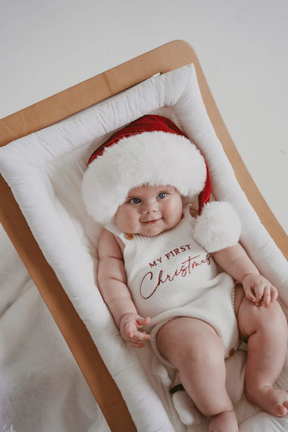 Blossom & Pear Velvet Santa Hat Burgundy Red