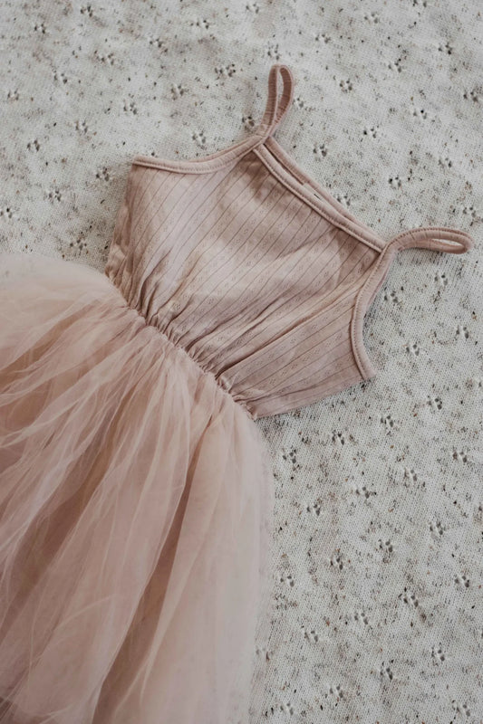 Bencer & Hazelnut Pointelle Pink Tutu Dress