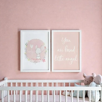 Lavida Set of 2 “You Are Loved Little Angel” Framed Wall Art