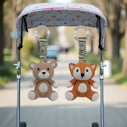 Living Textiles 2pk Stroller Toys Bear & Fox