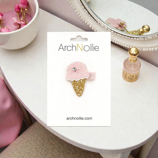 ArchNOllie Glitter Ice Cream Hair Clips Pink