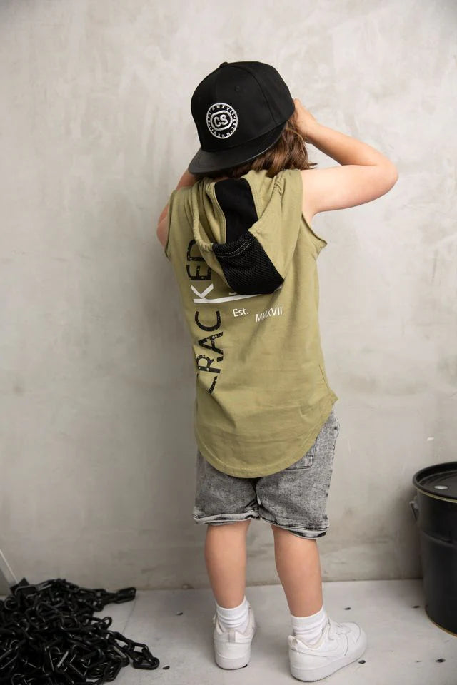 Cracked Soda Liam Detailed Tank Khaki