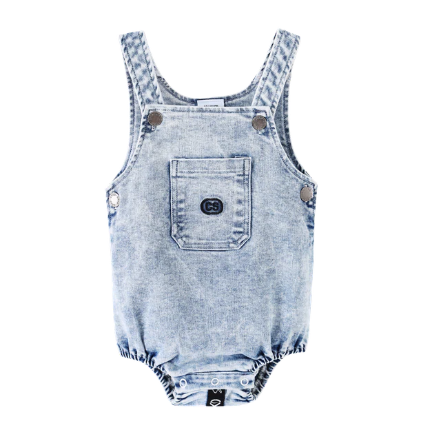 Cracked Soda Unisex Denim Summer Romper Blue