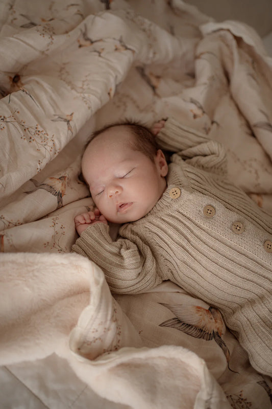 Pop Ya Tot Nightingale Fur Lined Cot Blanket / Quilt