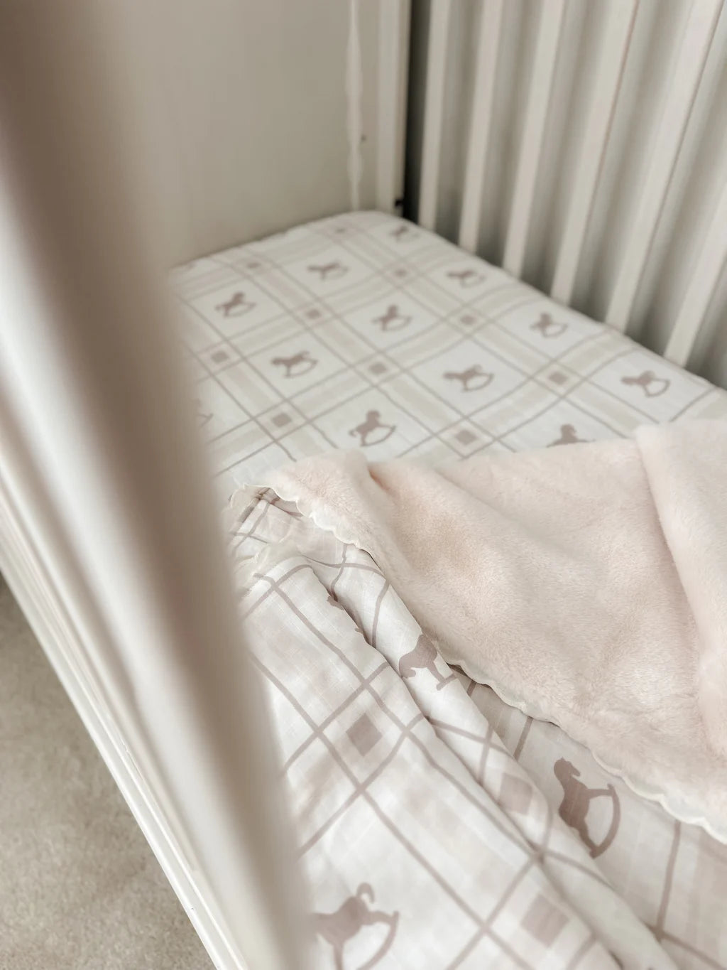 Pop Ya Tot The Rocking Horse Fur Lined Cot Blanket / Quilt