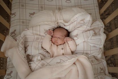 Pop Ya Tot The Rocking Horse Fur Lined Cot Blanket / Quilt