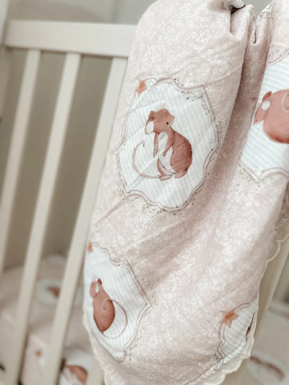 Pop Ya Tot Sweet Squeak Fur Lined Cot Blanket / Quilt