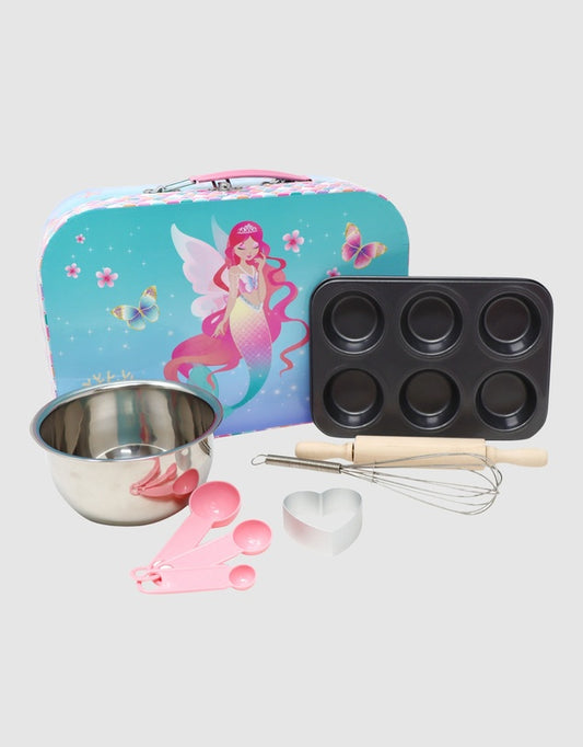 Pink Poppy Shimmering Mermaid 6 Piece Baking Set & Carry Case