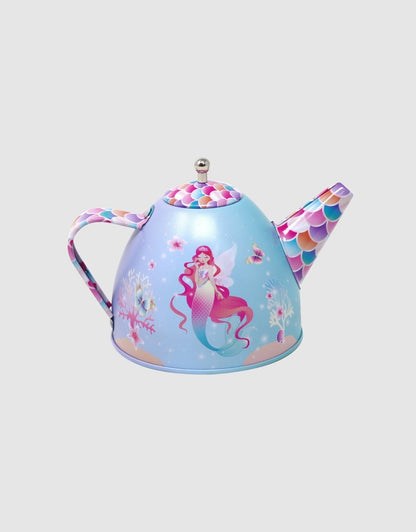 Pink Poppy Shimmering Mermaid Tea Set in Basket