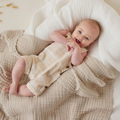 Aster & Oak Sand Muslin Blanket