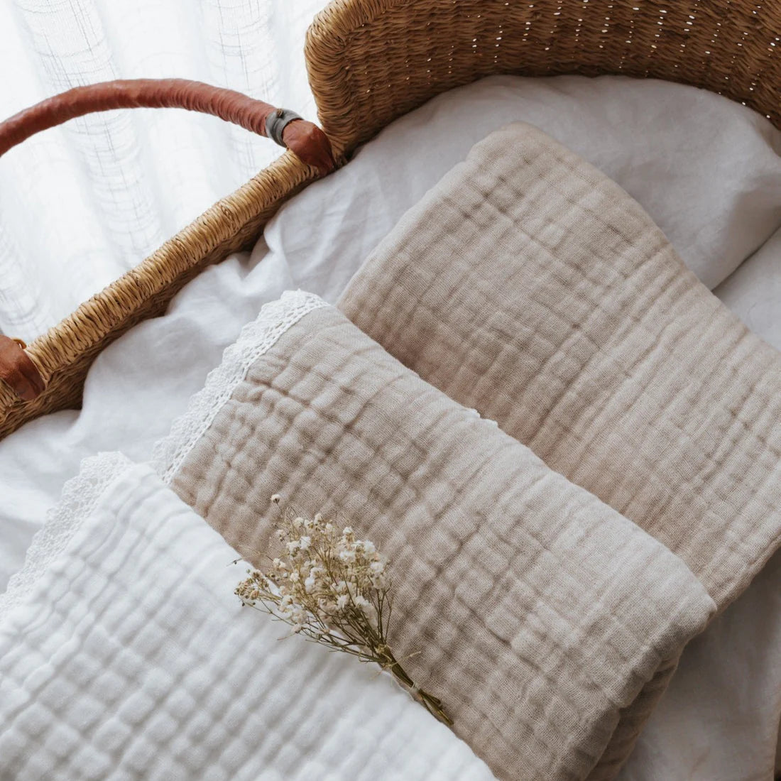 Aster & Oak Sand Muslin Blanket