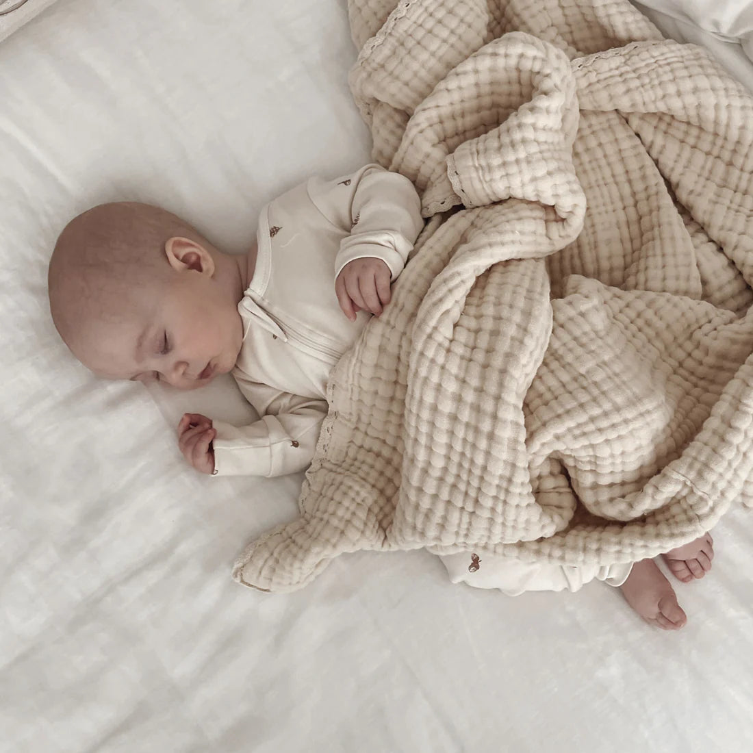 Aster & Oak Sand Muslin Blanket