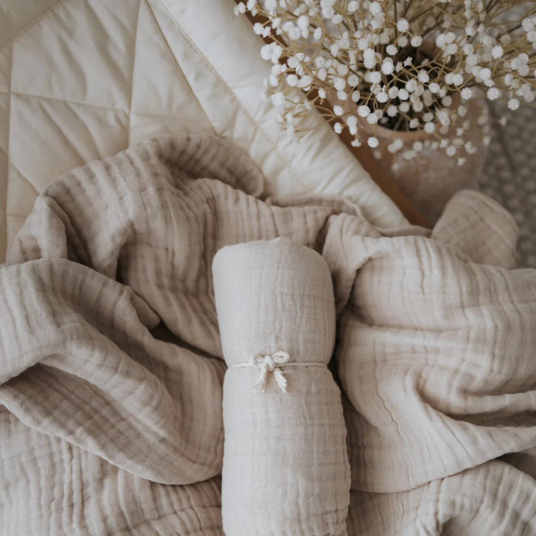 Aster & Oak Sand Muslin Blanket