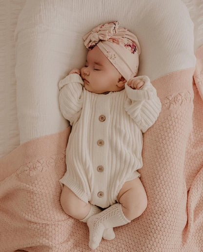 Aster & Oak Pink Heirloom Knit Blanket