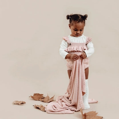 Aster & Oak Pink Heirloom Knit Blanket