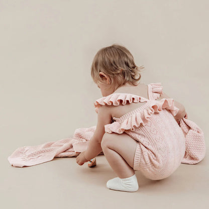 Aster & Oak Pink Heirloom Knit Blanket