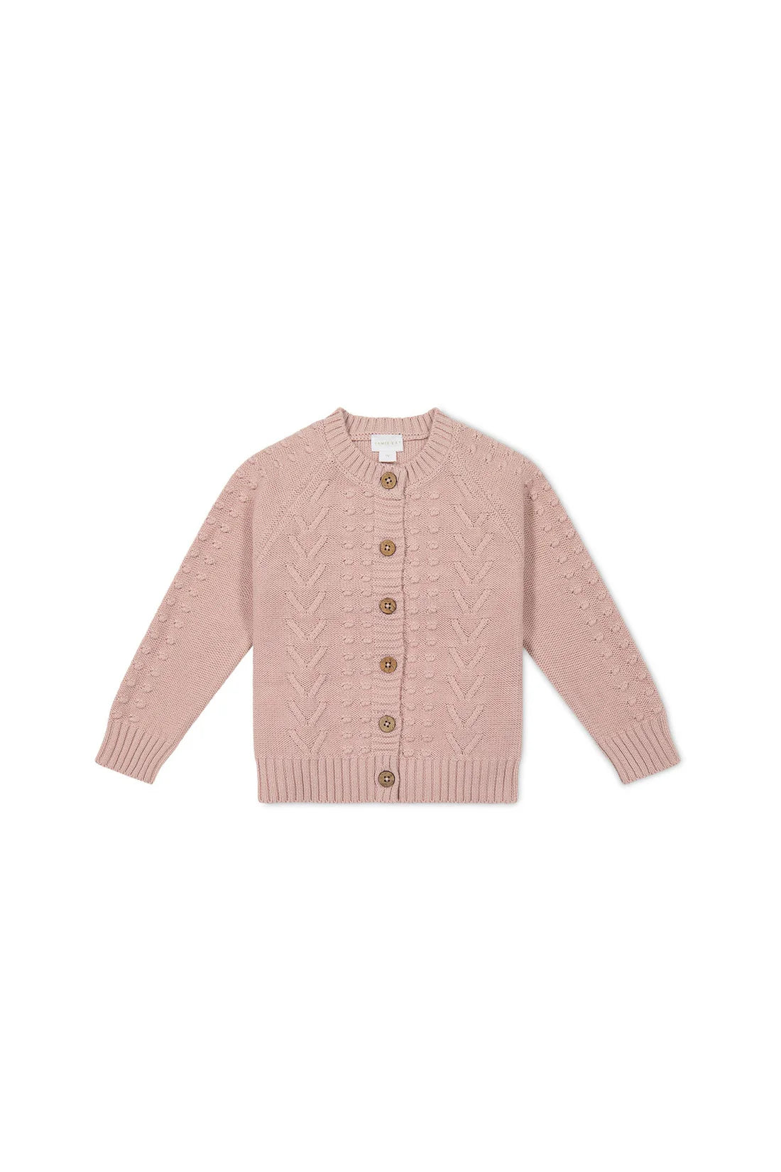 Jamie Kay Cable Knit Cardigan Shell Pink