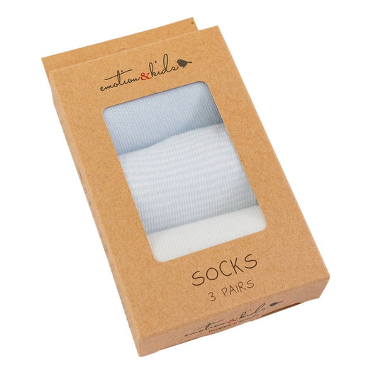 Emotion & Kids 3 Pack Socks Stripe Blue